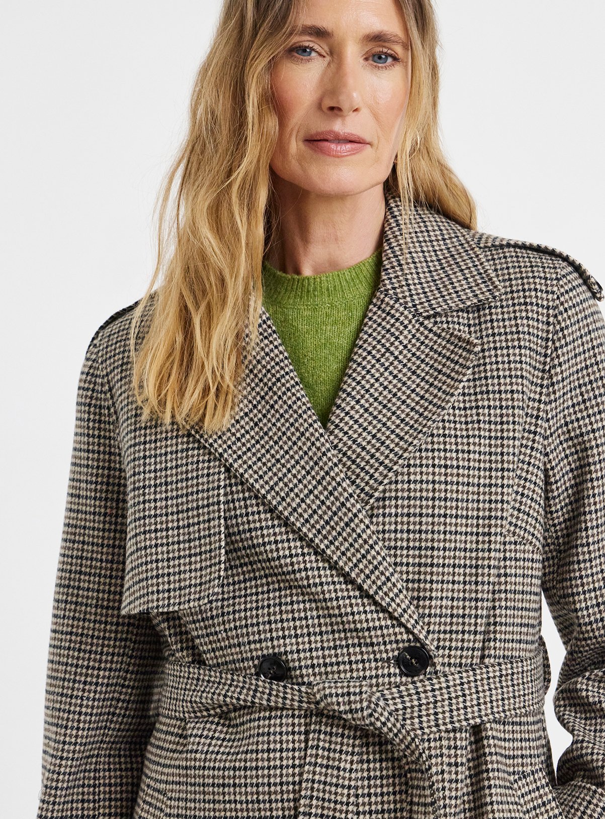 JD WILLIAMS Houndstooth Trench Coat 30 - Image 4 thumbnail